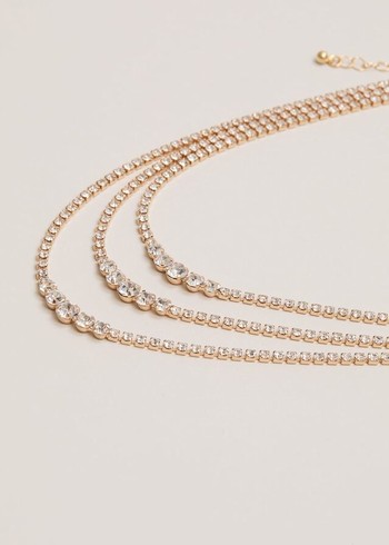 Phase Eight Gold Sparkle Triple Layer Jewellery Gold Canada | SGQLIU-706